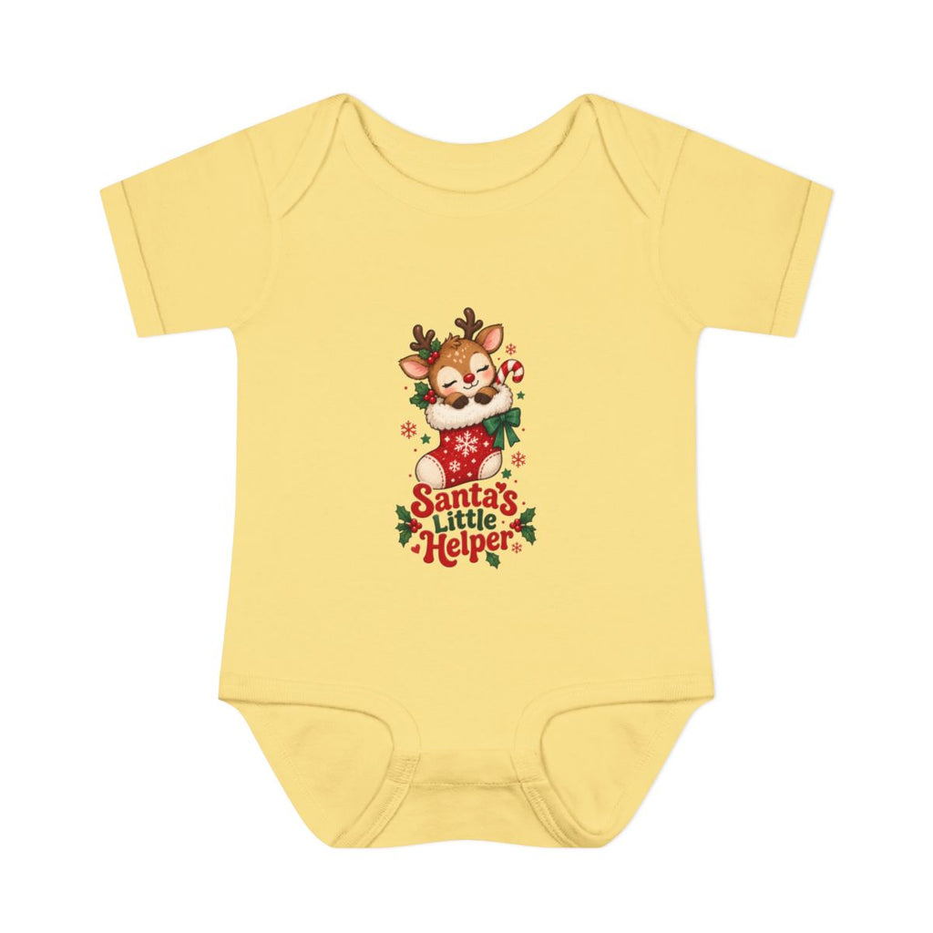 Santa's Little Helper Infant Bodysuit | Christmas Reindeer Baby Romper