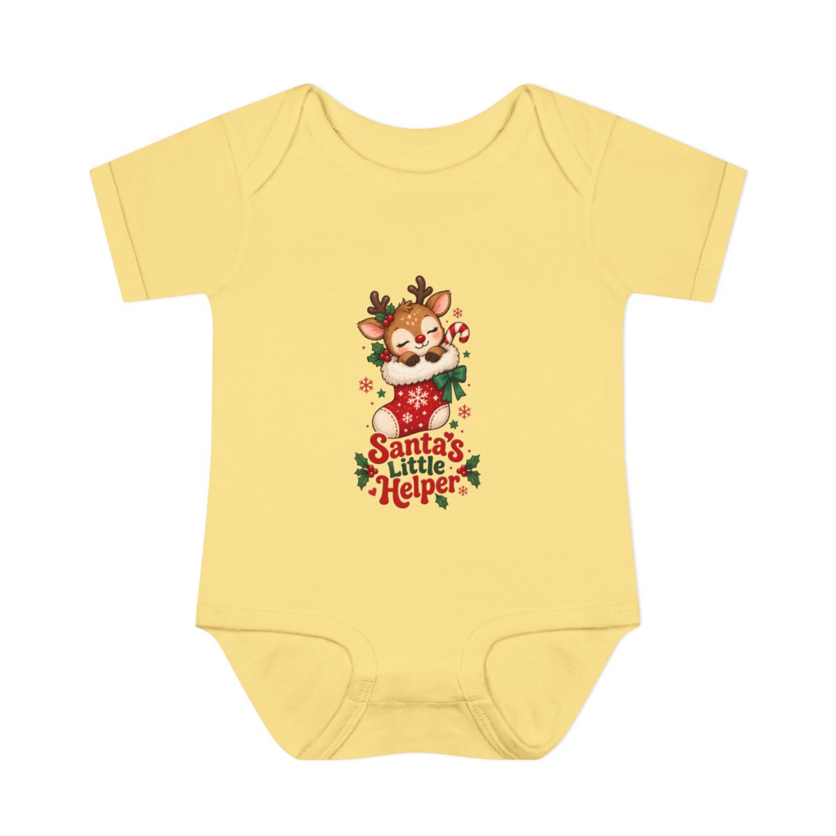 Santa's Little Helper Infant Bodysuit | Christmas Reindeer Baby Romper