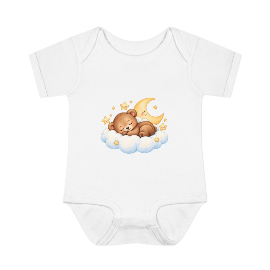 Sleeping Bear on Cloud Infant Bodysuit | Moon and Stars Nursery