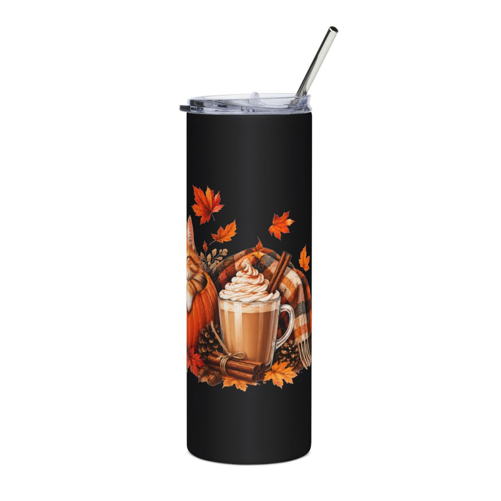 Sleeping Cat in Pumpkin Tumbler | 20oz Stainless Steel, Fall Pumpkin Lantern Design