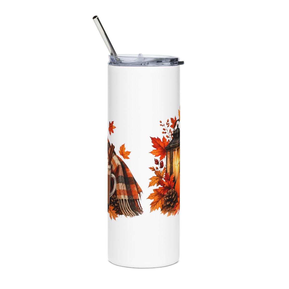 Sleeping Cat in Pumpkin Tumbler | 20oz Stainless Steel, Fall Pumpkin Lantern Design