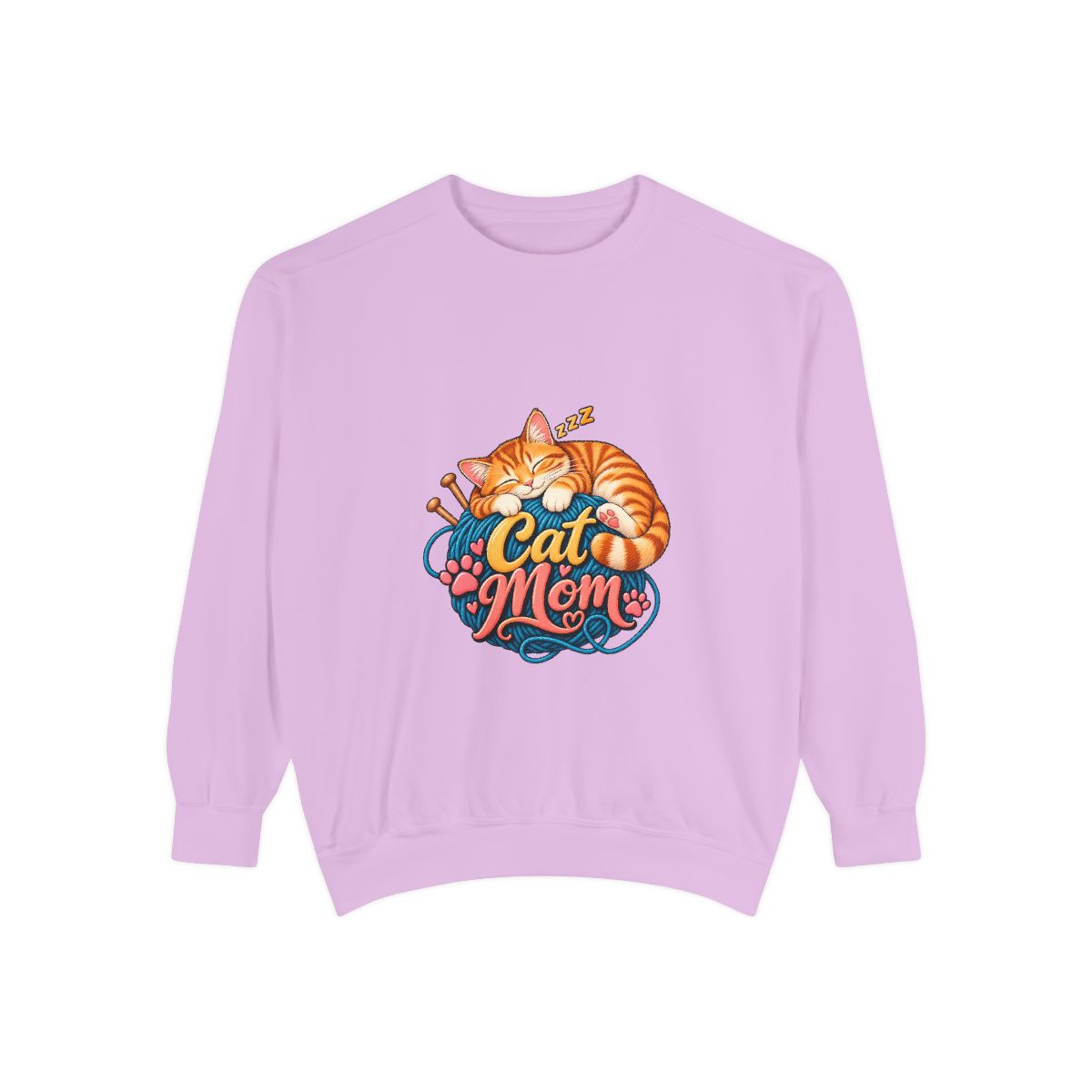 Sleeping Ginger Cat Mom sweatshirt | Cat Mom Pullover, Cozy Cat Design