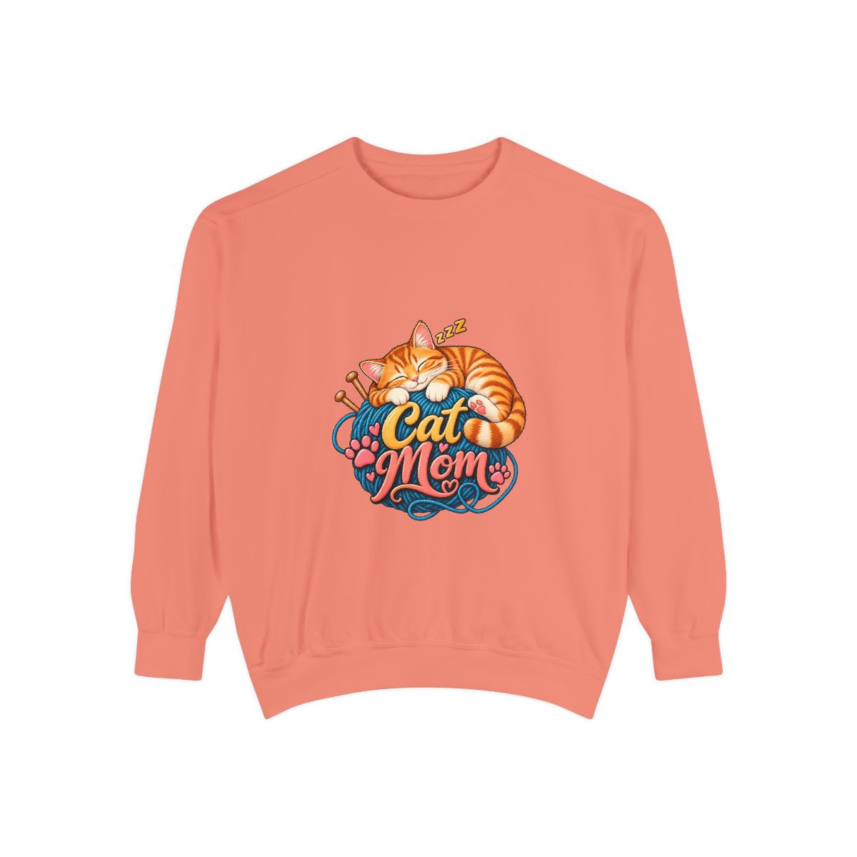 Sleeping Ginger Cat Mom sweatshirt | Cat Mom Pullover, Cozy Cat Design