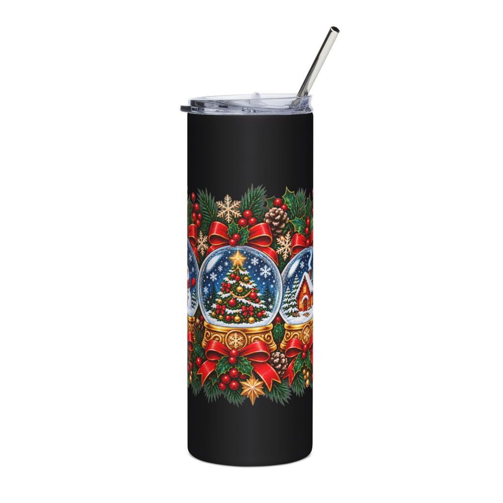 Snow Globe Holiday Scene Tumbler | Christmas 20oz Stainless Steel