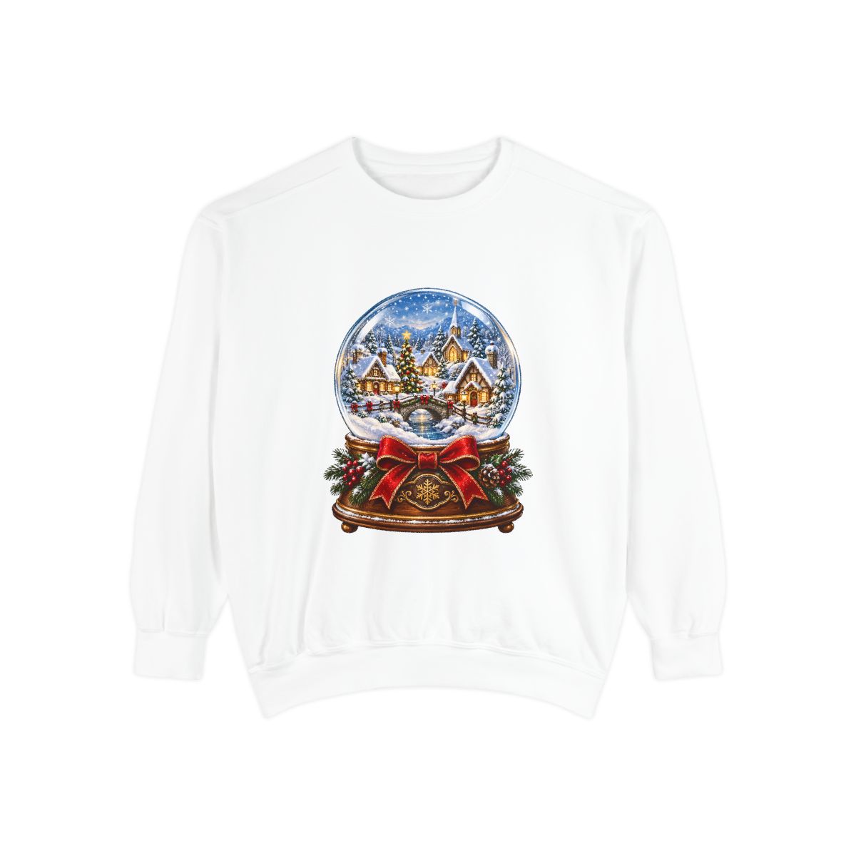 Snow Globe Winter Village Sweatshirt | Christmas Holiday Snow Globe Design