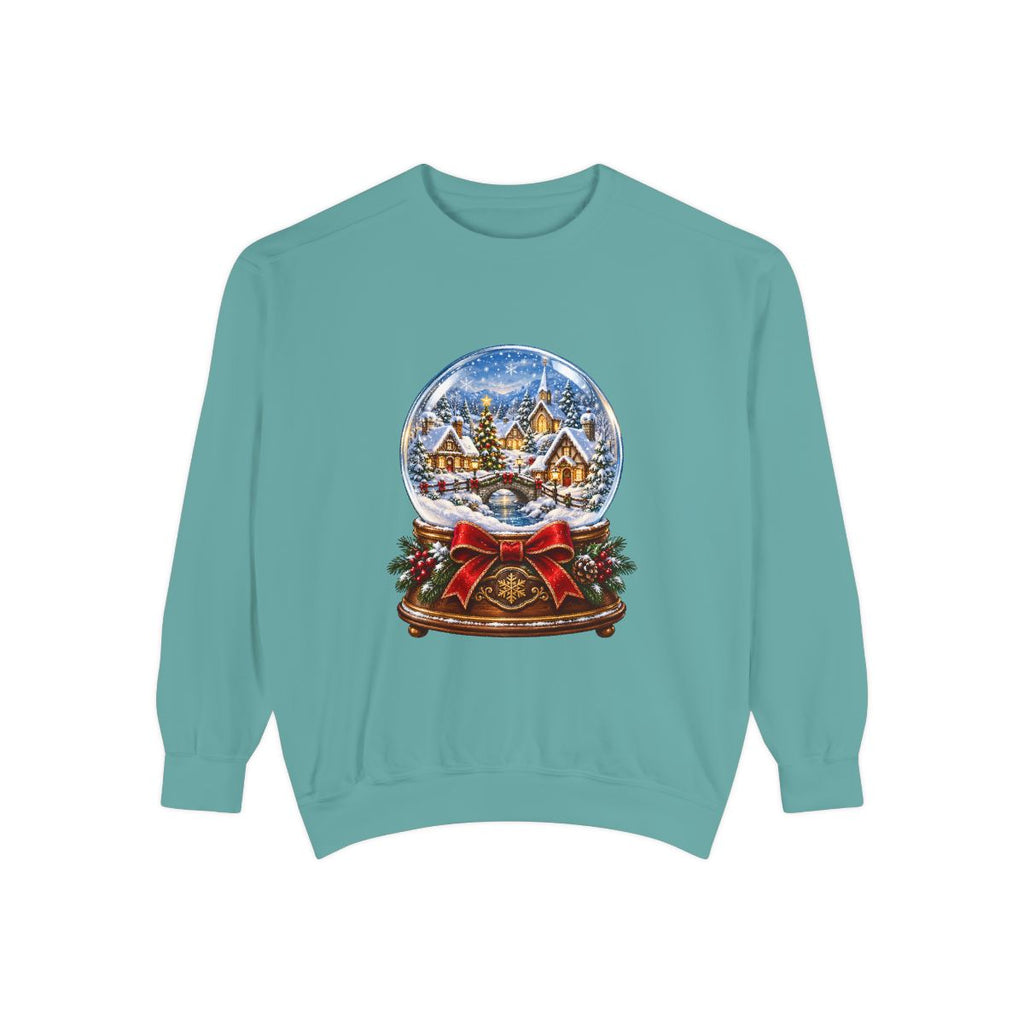 Snow Globe Winter Village Sweatshirt | Christmas Holiday Snow Globe Design