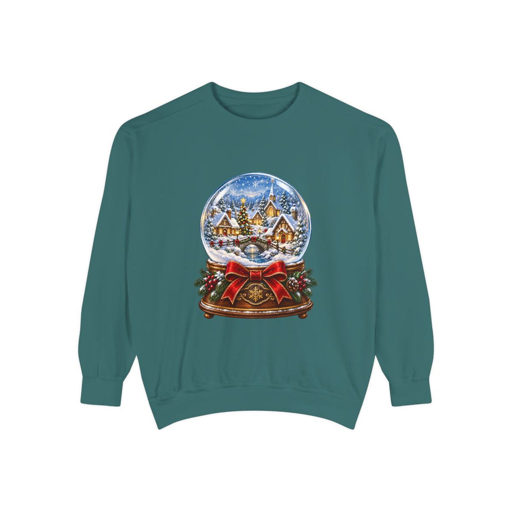 Snow Globe Winter Village Sweatshirt | Christmas Holiday Snow Globe Design