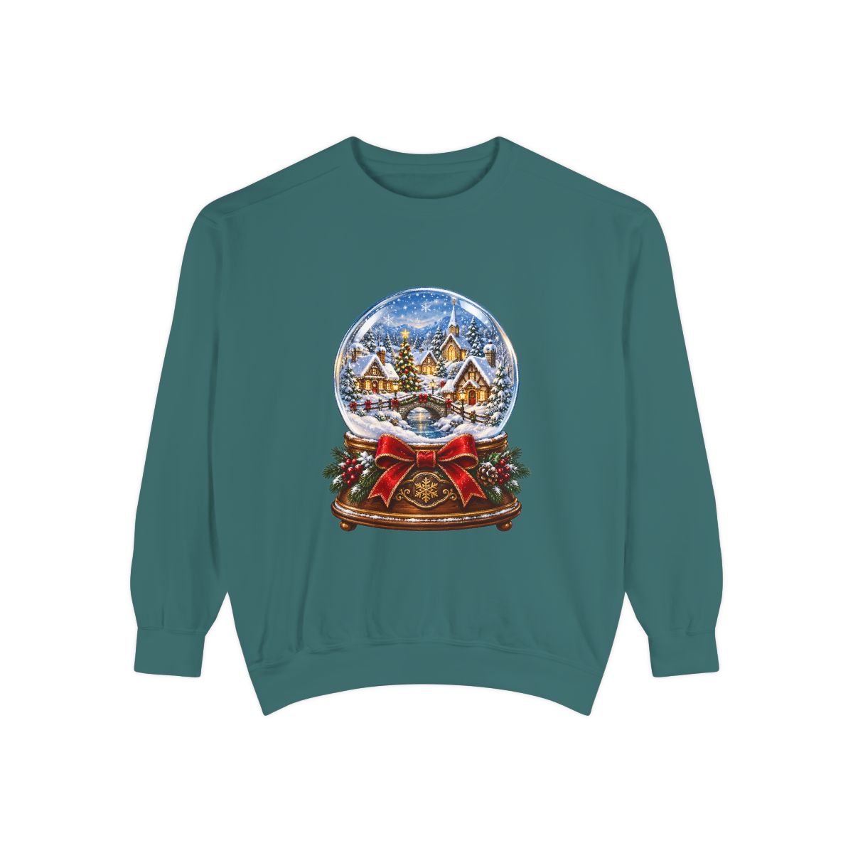 Snow Globe Winter Village Sweatshirt | Christmas Holiday Snow Globe Design