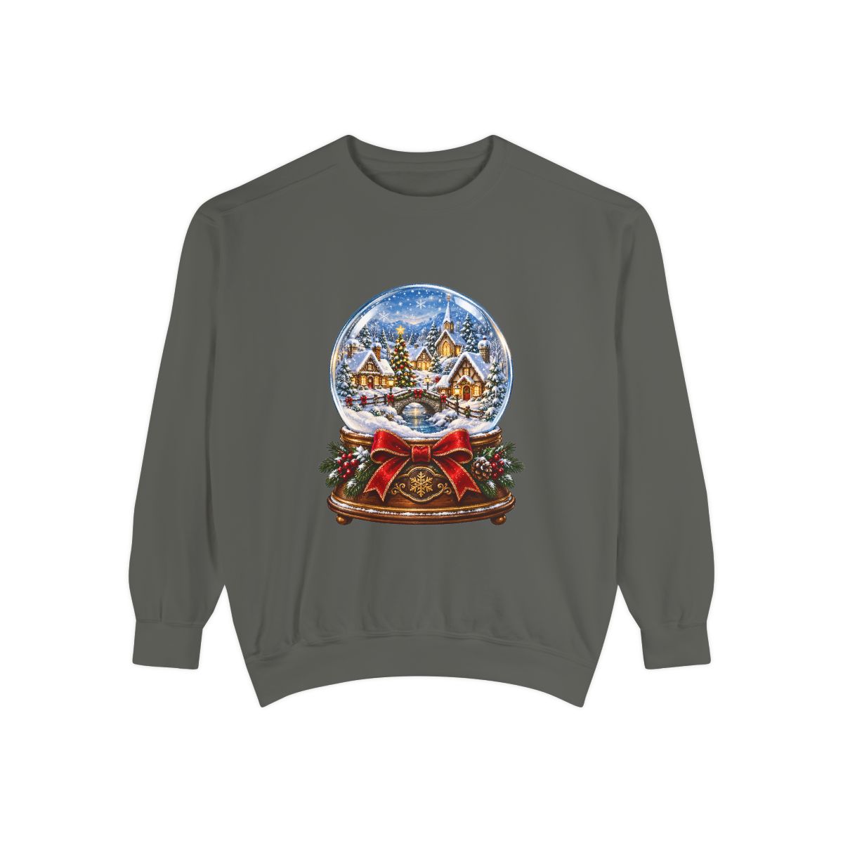 Snow Globe Winter Village Sweatshirt | Christmas Holiday Snow Globe Design