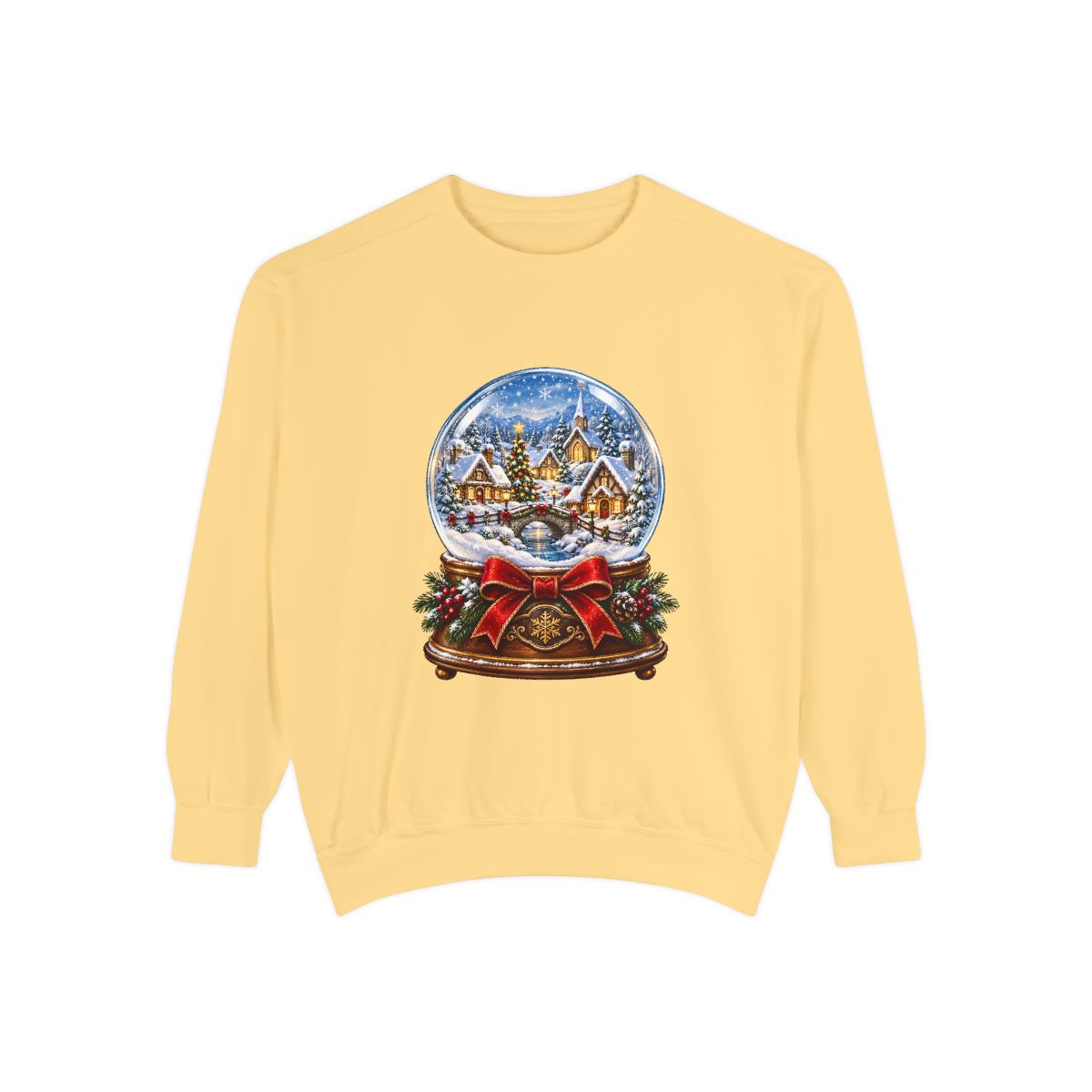 Snow Globe Winter Village Sweatshirt | Christmas Holiday Snow Globe Design