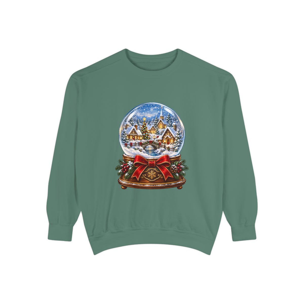 Snow Globe Winter Village Sweatshirt | Christmas Holiday Snow Globe Design