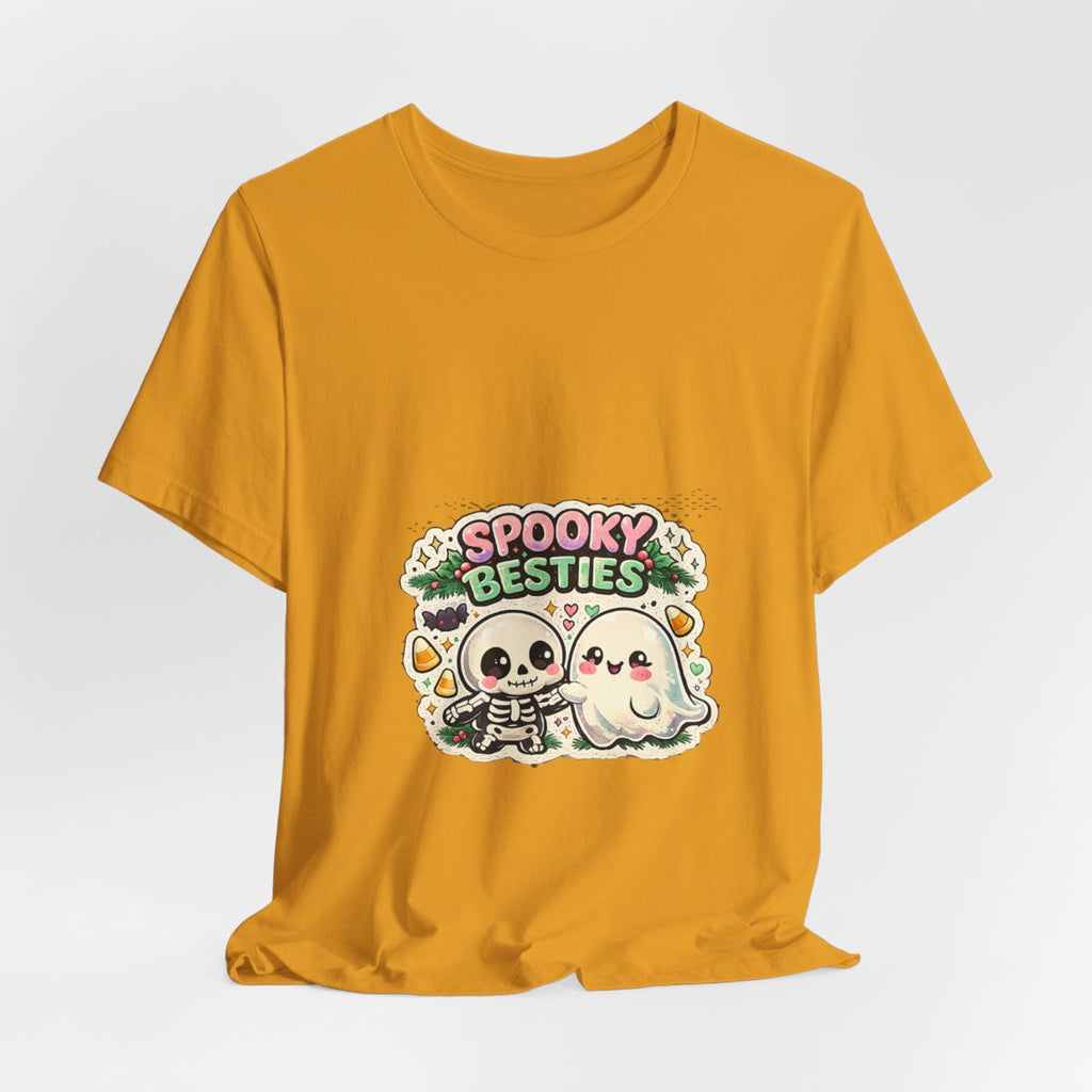 Spooky Besties skeleton and ghost graphic Tee | Halloween cute spooky shirt