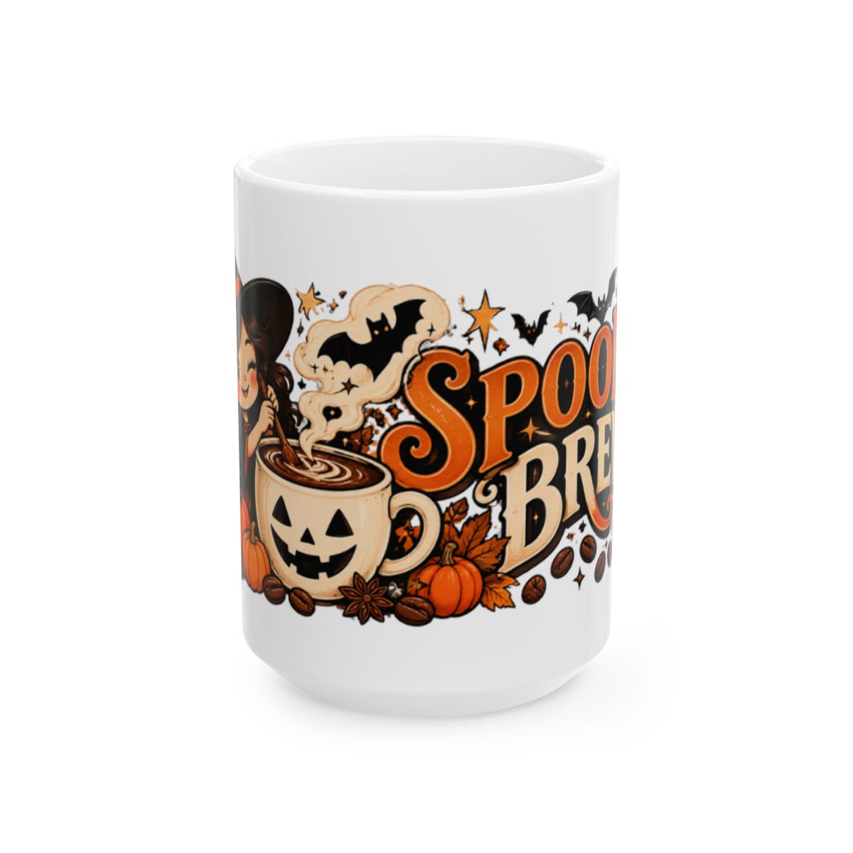 Spooky Brew Mug | Halloween coffee mug with jack-o'-lantern cup