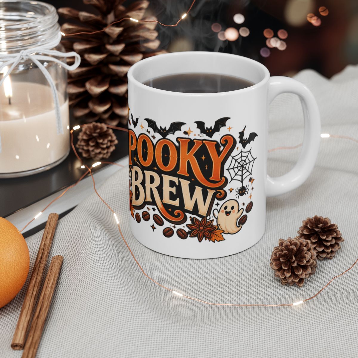 Spooky Brew Mug | Halloween coffee mug with jack-o'-lantern cup