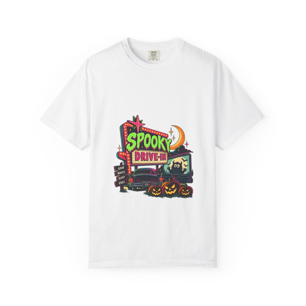 Spooky Drive-In Halloween T-shirt | Retro Haunted Movie Night