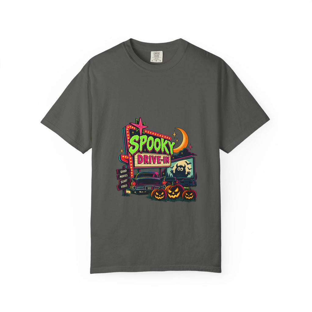Spooky Drive-In Halloween T-shirt | Retro Haunted Movie Night