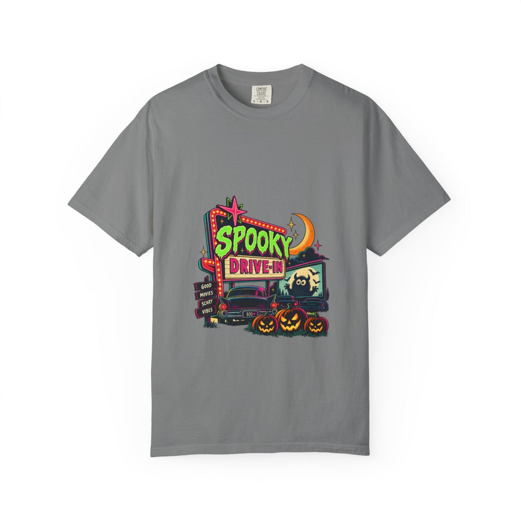 Spooky Drive-In Halloween T-shirt | Retro Haunted Movie Night