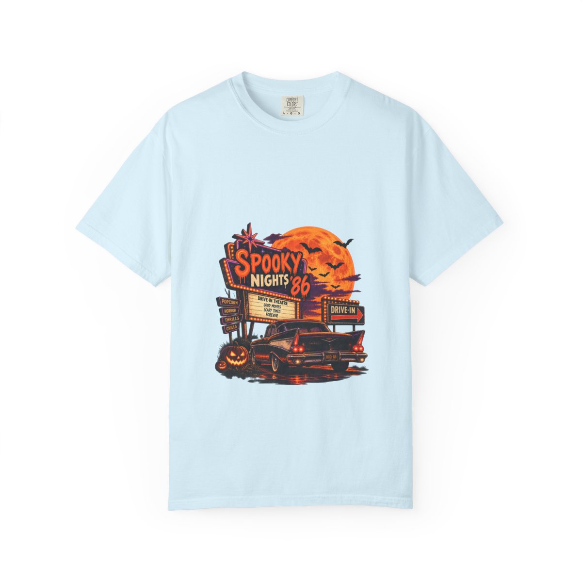 Spooky Nights 86 Retro Haunted Diner T-Shirt | Pumpkin Moon, Jack-o'-Lantern
