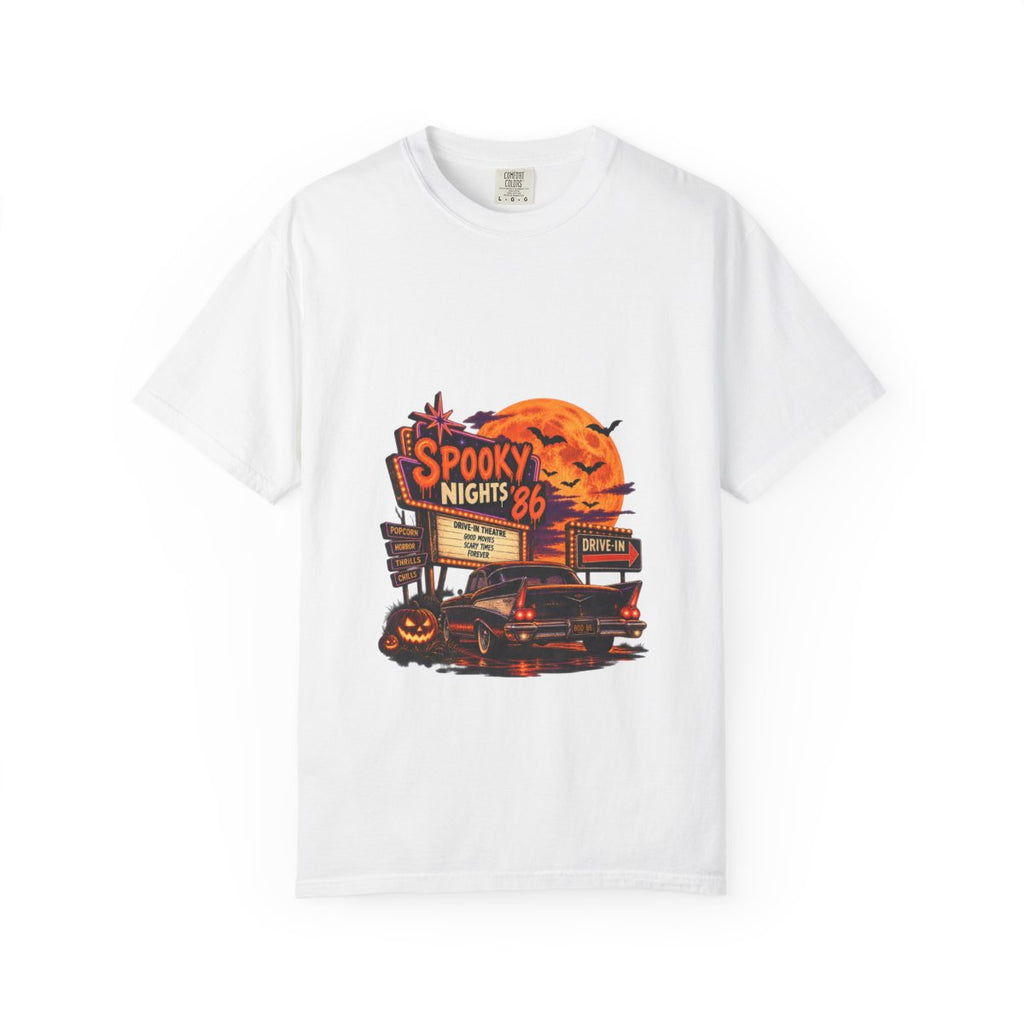 Spooky Nights 86 Retro Haunted Diner T-Shirt | Pumpkin Moon, Jack-o'-Lantern