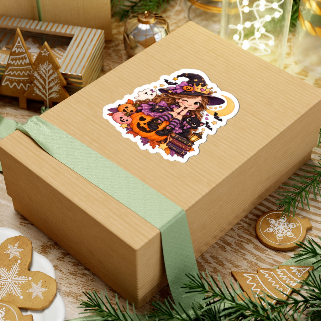 Spooky Princess Sticker, Cute Witch Girl Kawaii Halloween Decal