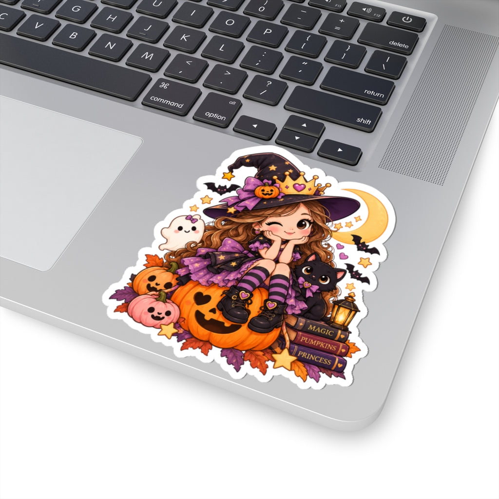 Spooky Princess Sticker, Cute Witch Girl Kawaii Halloween Decal