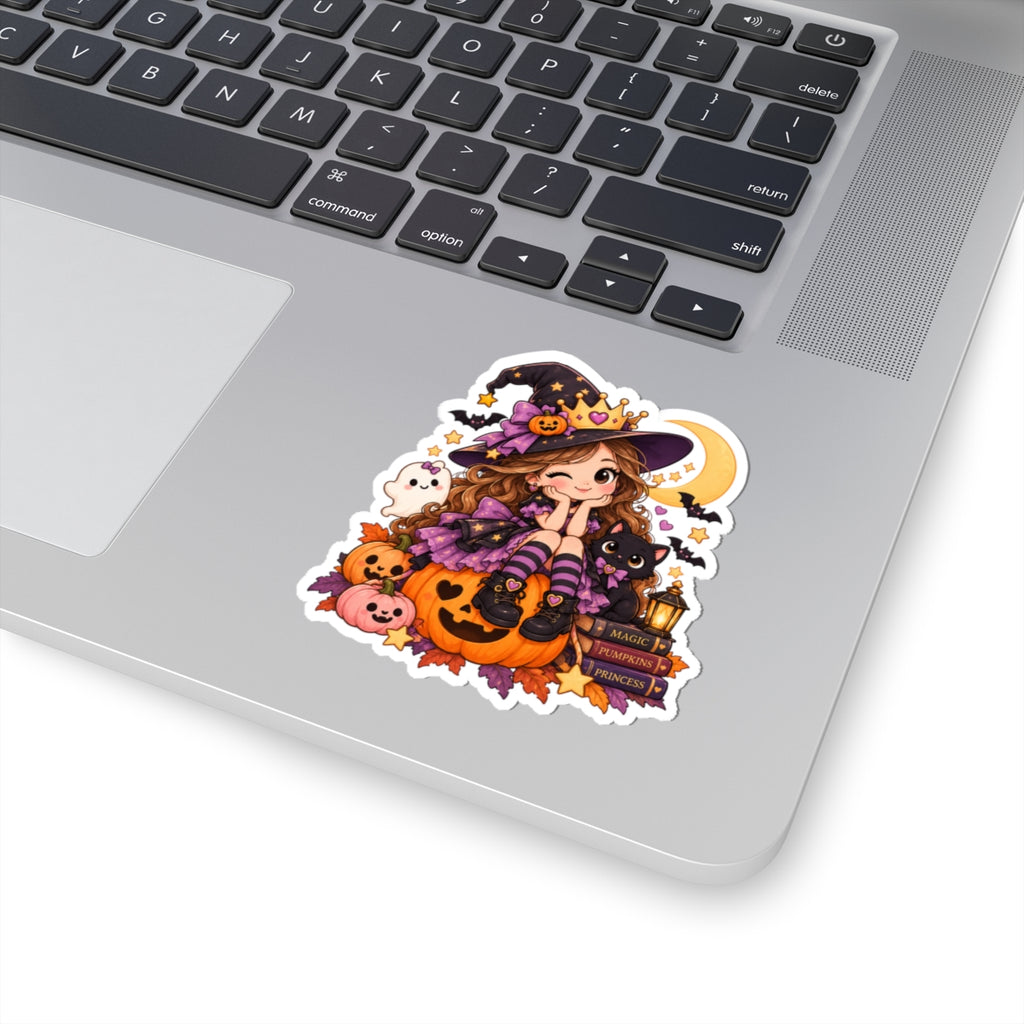 Spooky Princess Sticker, Cute Witch Girl Kawaii Halloween Decal