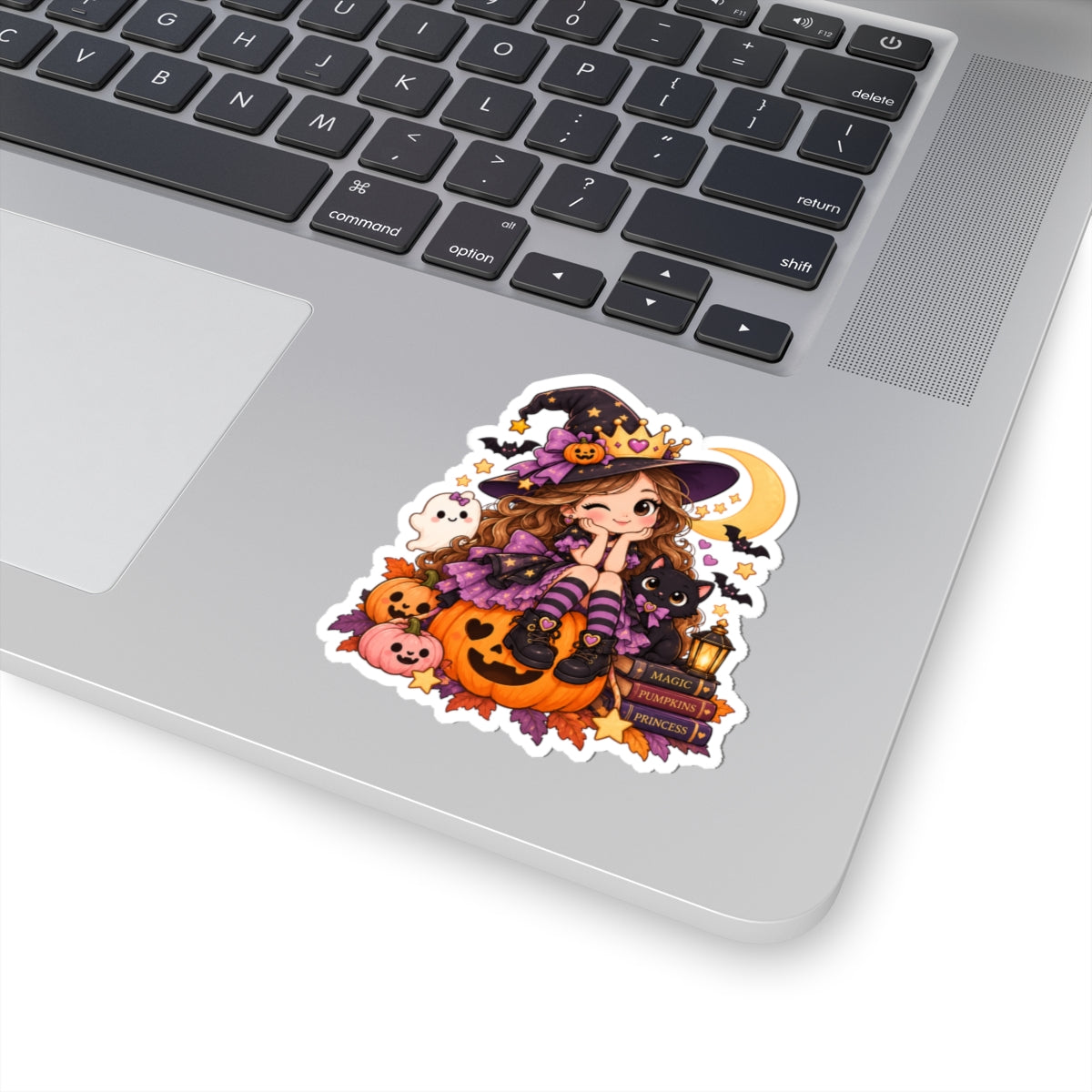 Spooky Princess Sticker, Cute Witch Girl Kawaii Halloween Decal