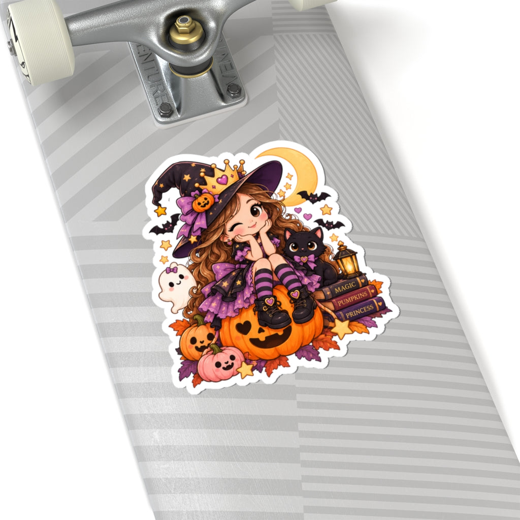 Spooky Princess Sticker, Cute Witch Girl Kawaii Halloween Decal
