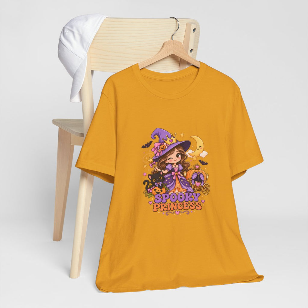 Spooky Princess witch illustration T-Shirt | Halloween pumpkin cat moon
