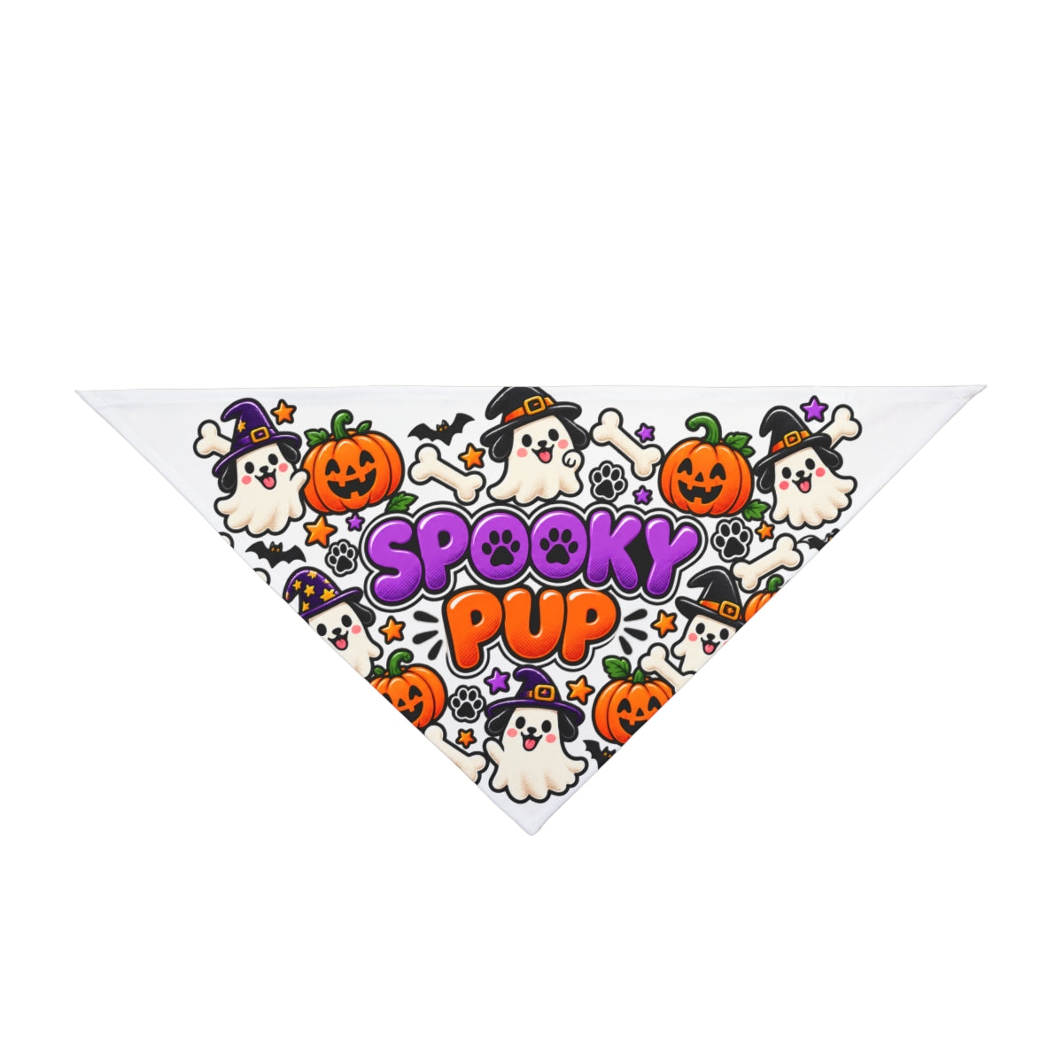Spooky Pup Pet Bandana | Halloween Ghosts Pumpkins Bones