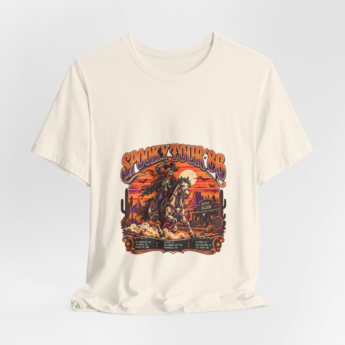 Spooky Rodeo Cowboy Skull Western Tee | Desert Sunset, Cactus Graphics