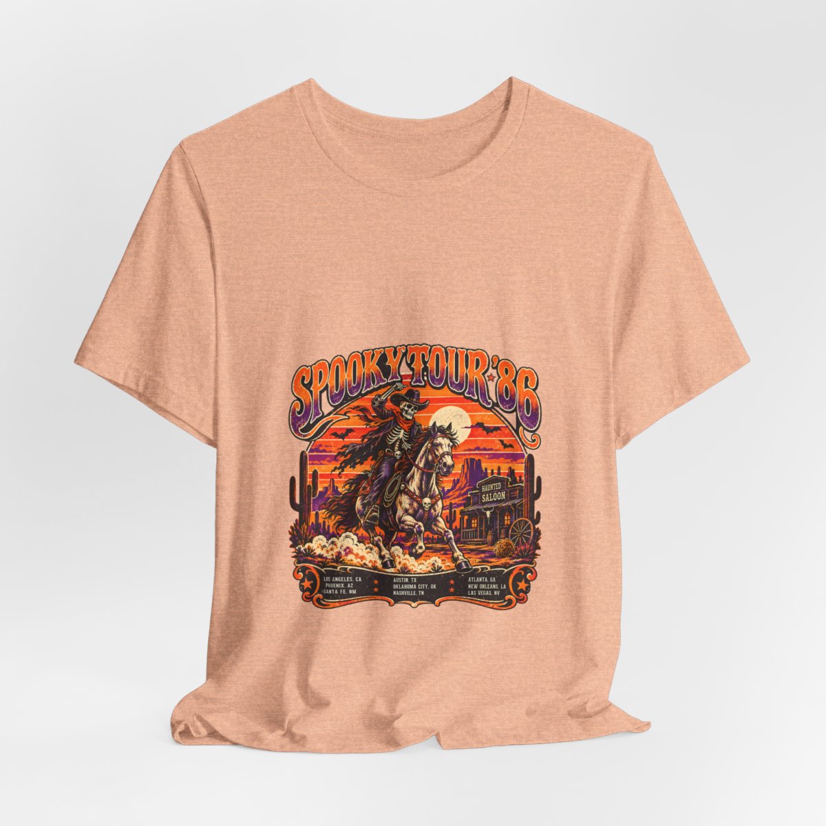 Spooky Rodeo Cowboy Skull Western Tee | Desert Sunset, Cactus Graphics