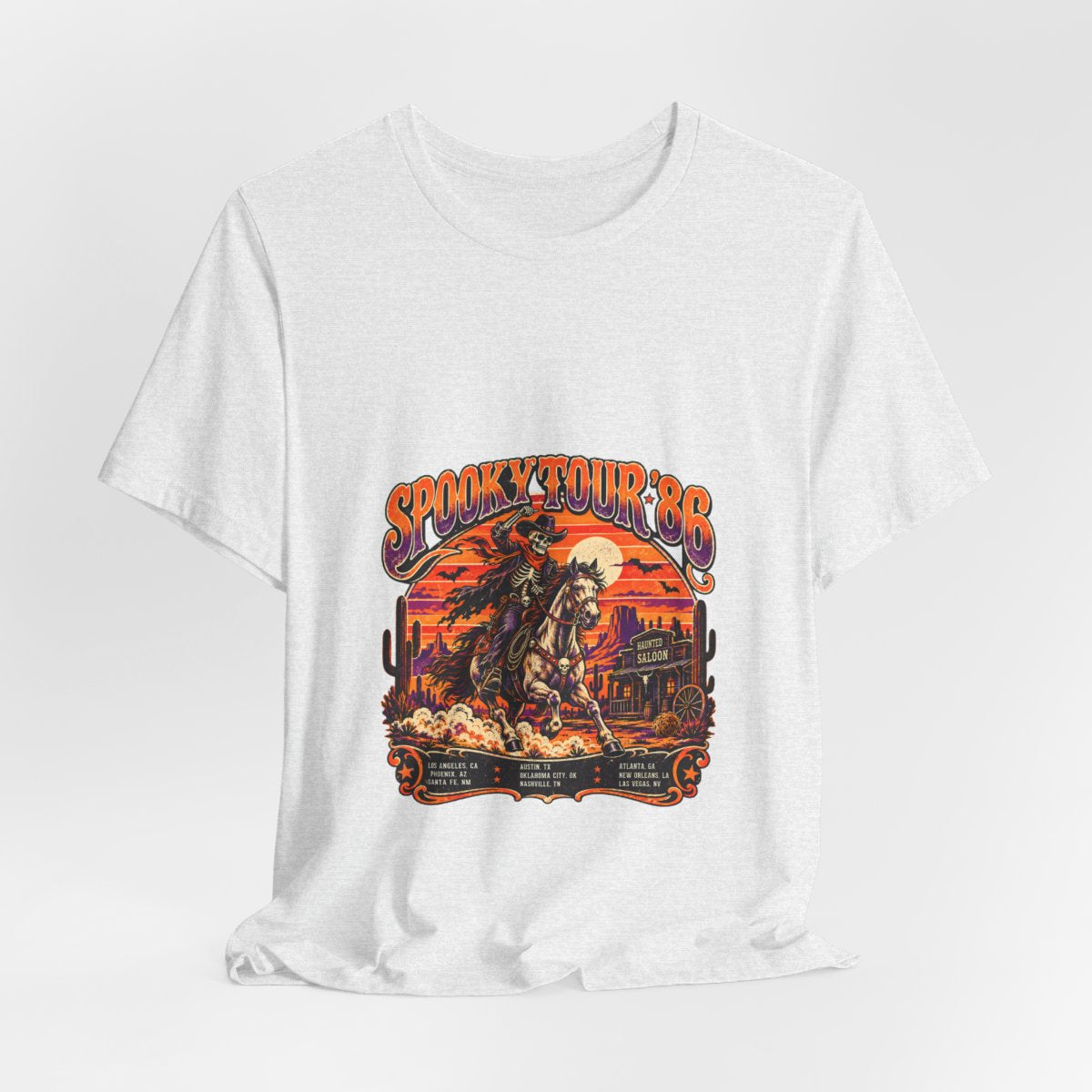 Spooky Rodeo Cowboy Skull Western Tee | Desert Sunset, Cactus Graphics