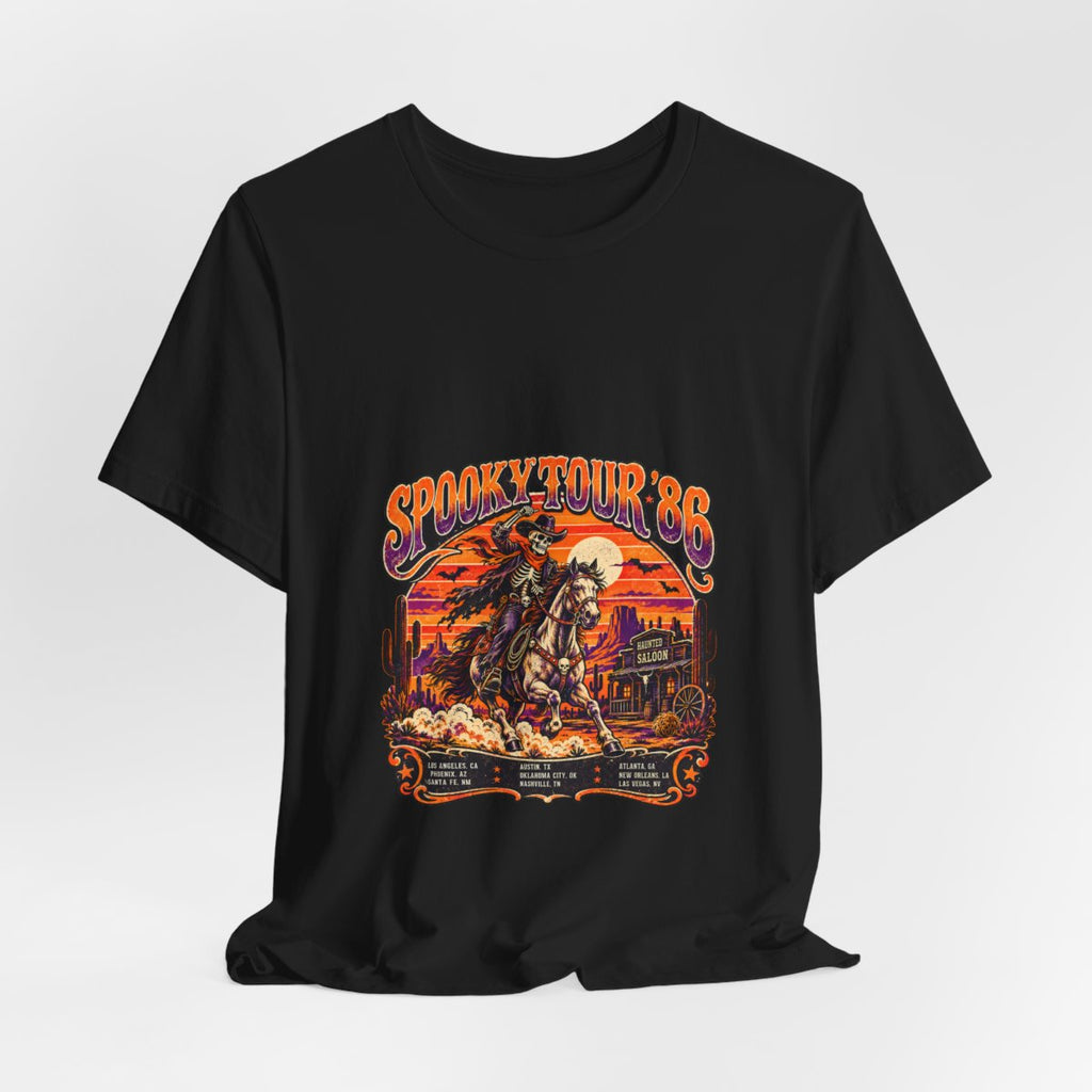 Spooky Rodeo Cowboy Skull Western Tee | Desert Sunset, Cactus Graphics