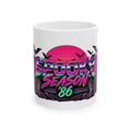 Spooky Season '86 Retro Halloween Mug | 80s Neon Sunset Ghost Bat Skeleton Coffee Mug, Gothic Horror Gift