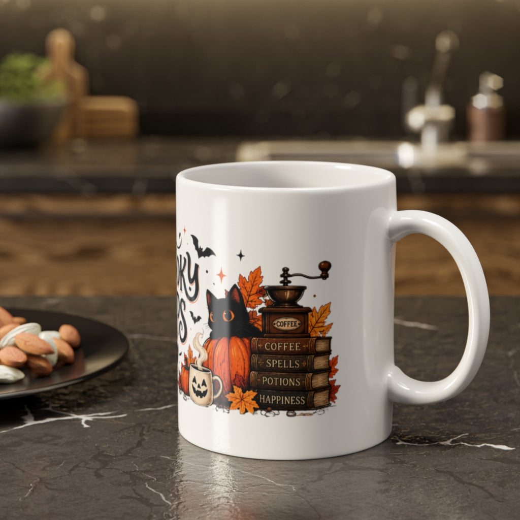 Spooky Sips skeleton coffee mug | Halloween ceramic mug