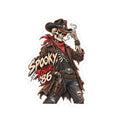 Spooky Tour '86 Saloon Sticker, Skeleton Cowboy Halloween Decal