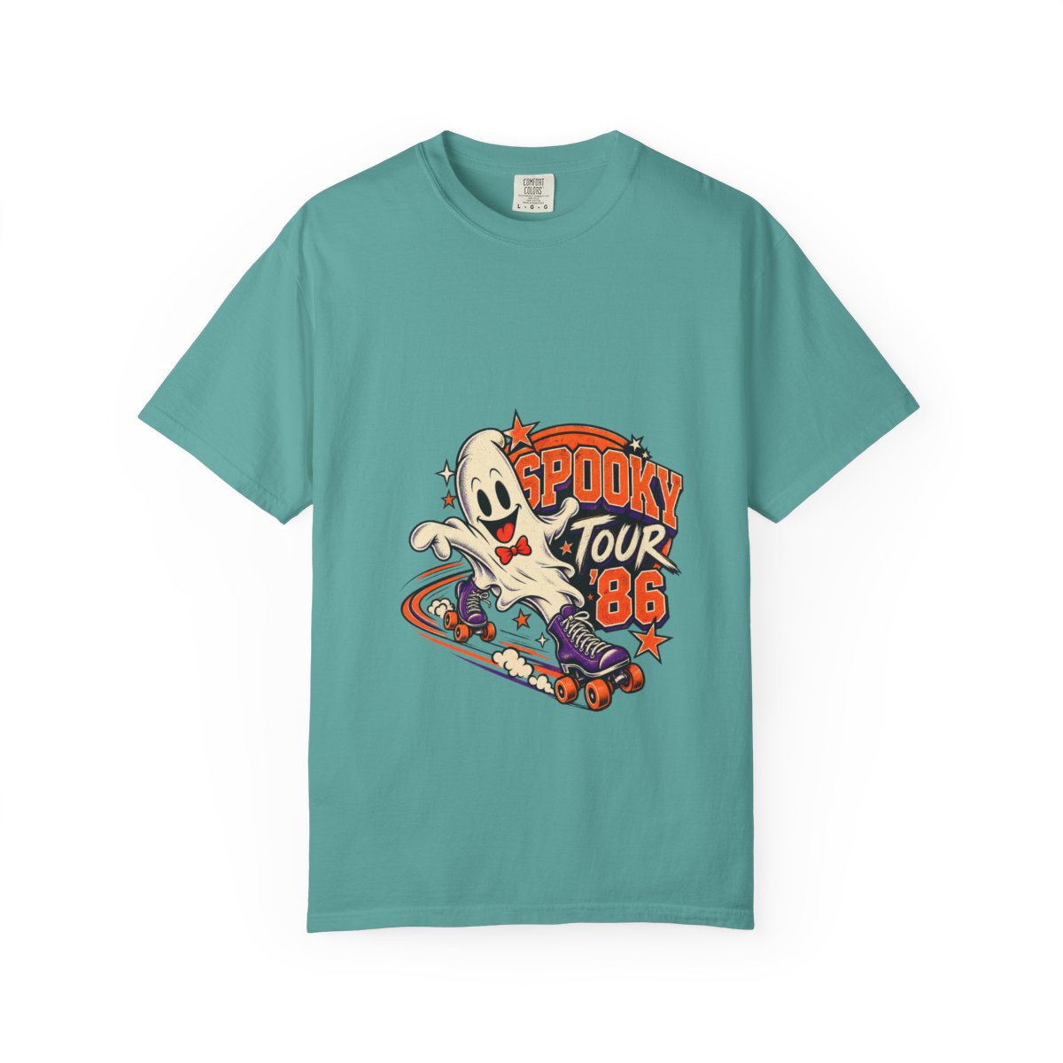 Spooky Tour 86 Skateboarding Ghost T-Shirt | Halloween Skate Tee