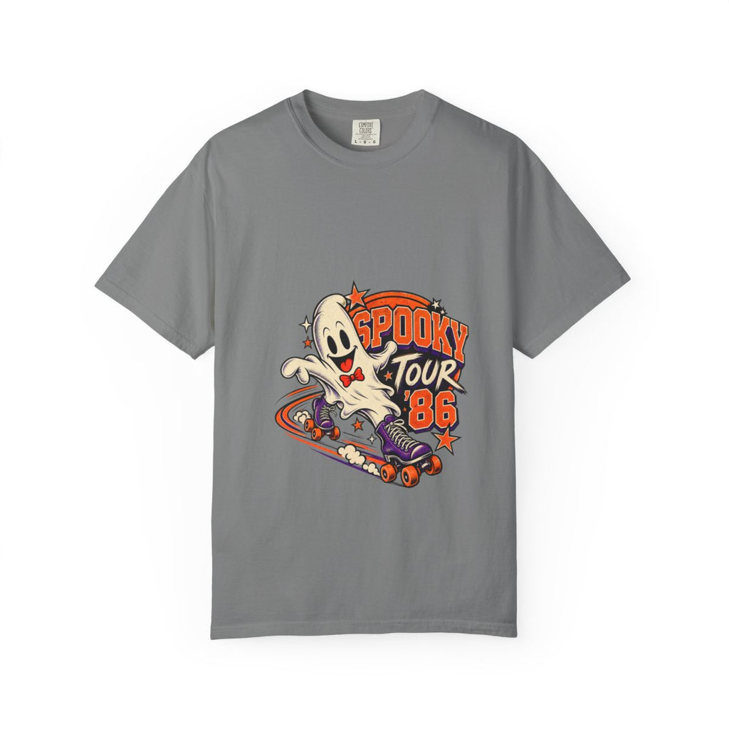 Spooky Tour 86 Skateboarding Ghost T-Shirt | Halloween Skate Tee