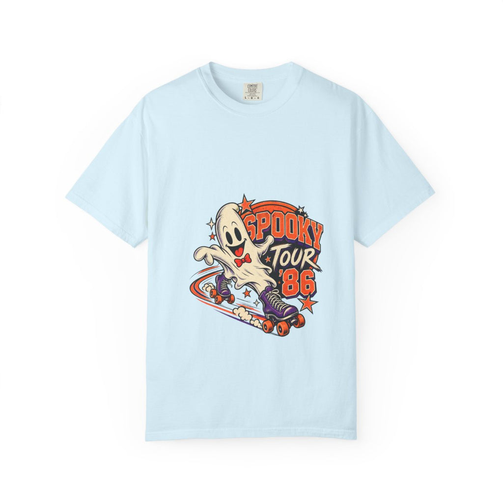 Spooky Tour 86 Skateboarding Ghost T-Shirt | Halloween Skate Tee