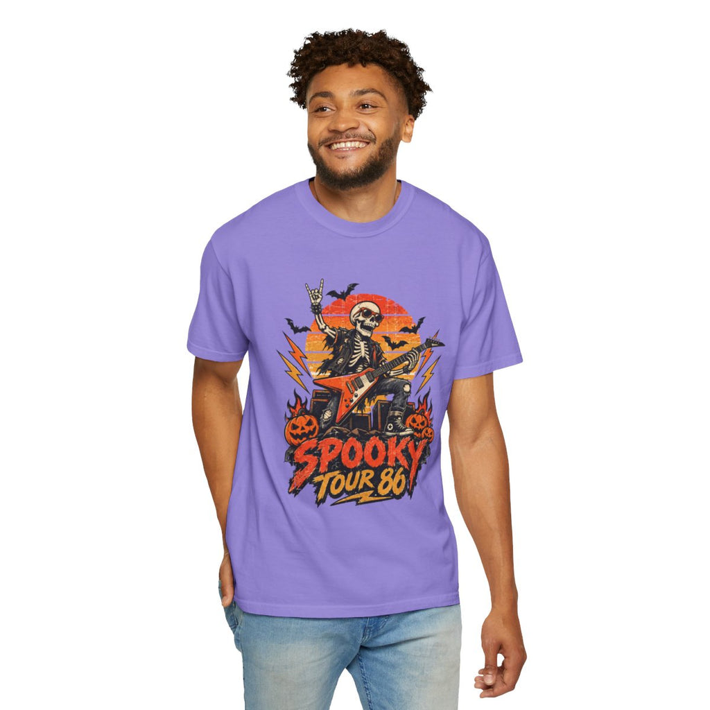 Spooky Tour 86 Skeleton Guitarist T-shirt | Halloween Rock Tee