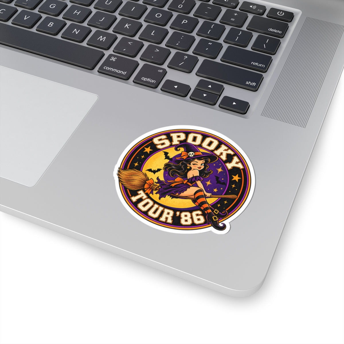 Spooky Tour '86 Witch Illustration Sticker | Kiss-Cut Vinyl Sticker