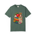 Stack of Books with Apple and Pencils T-shirt | Teacher School Reading Design