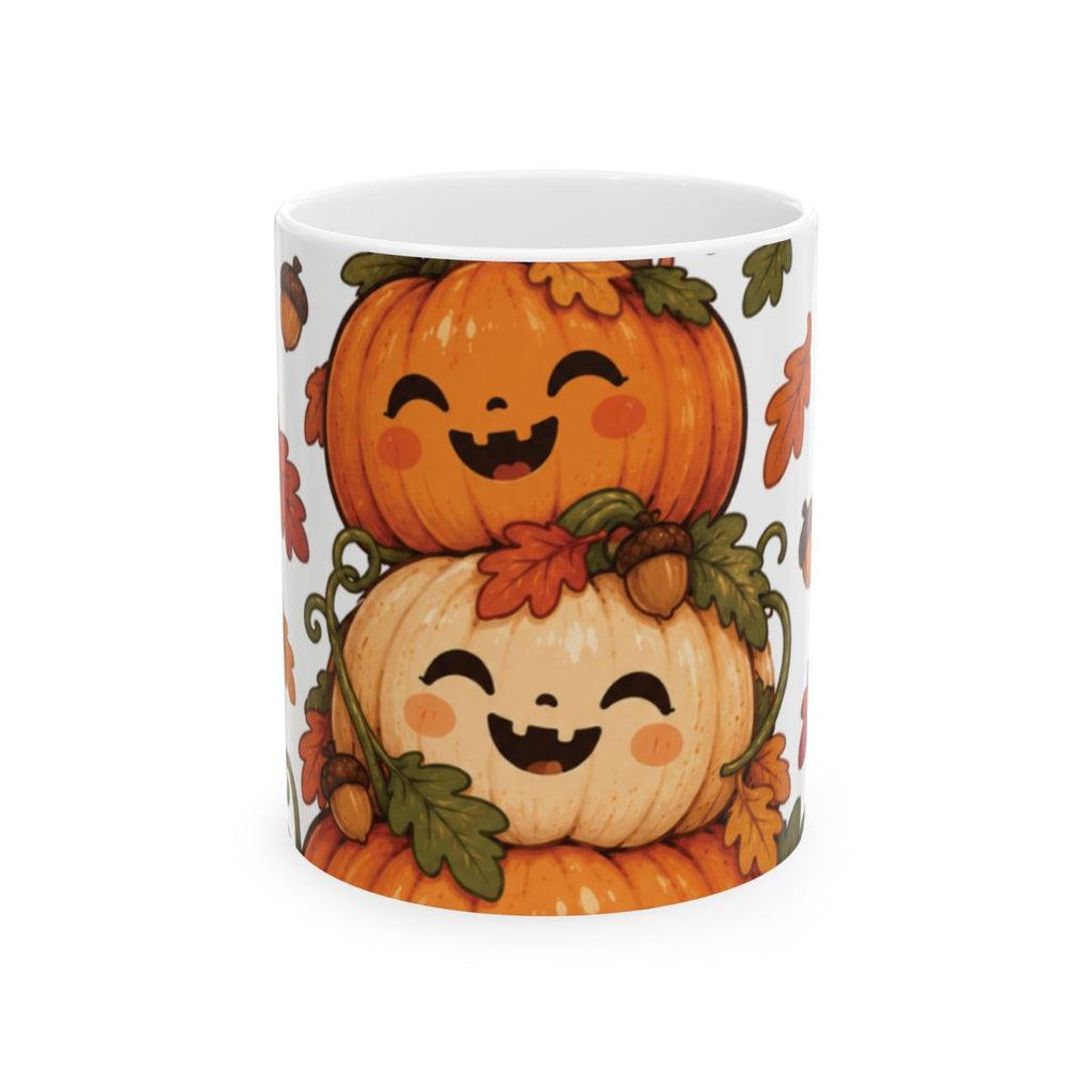 Stacked Smiling Pumpkins mug | Ceramic Mug