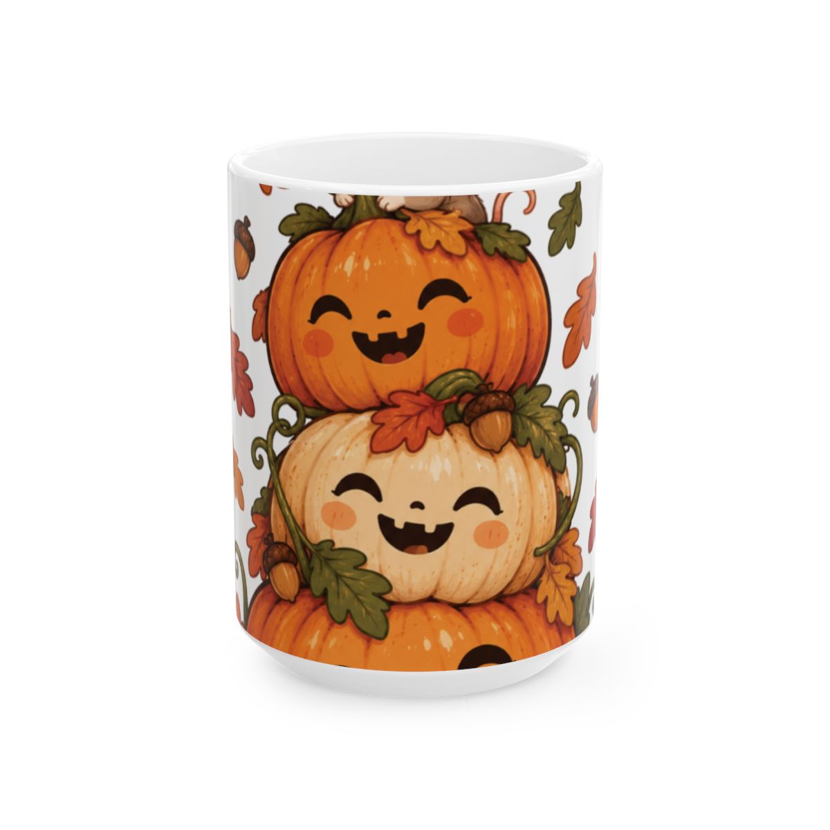 Stacked Smiling Pumpkins mug | Ceramic Mug