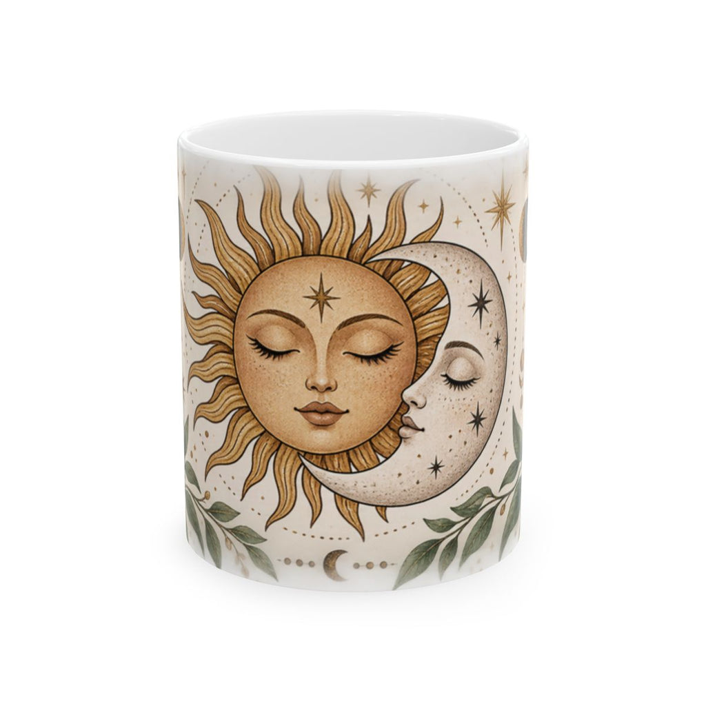 Sun and Moon Face celestial mug | Ceramic Mug