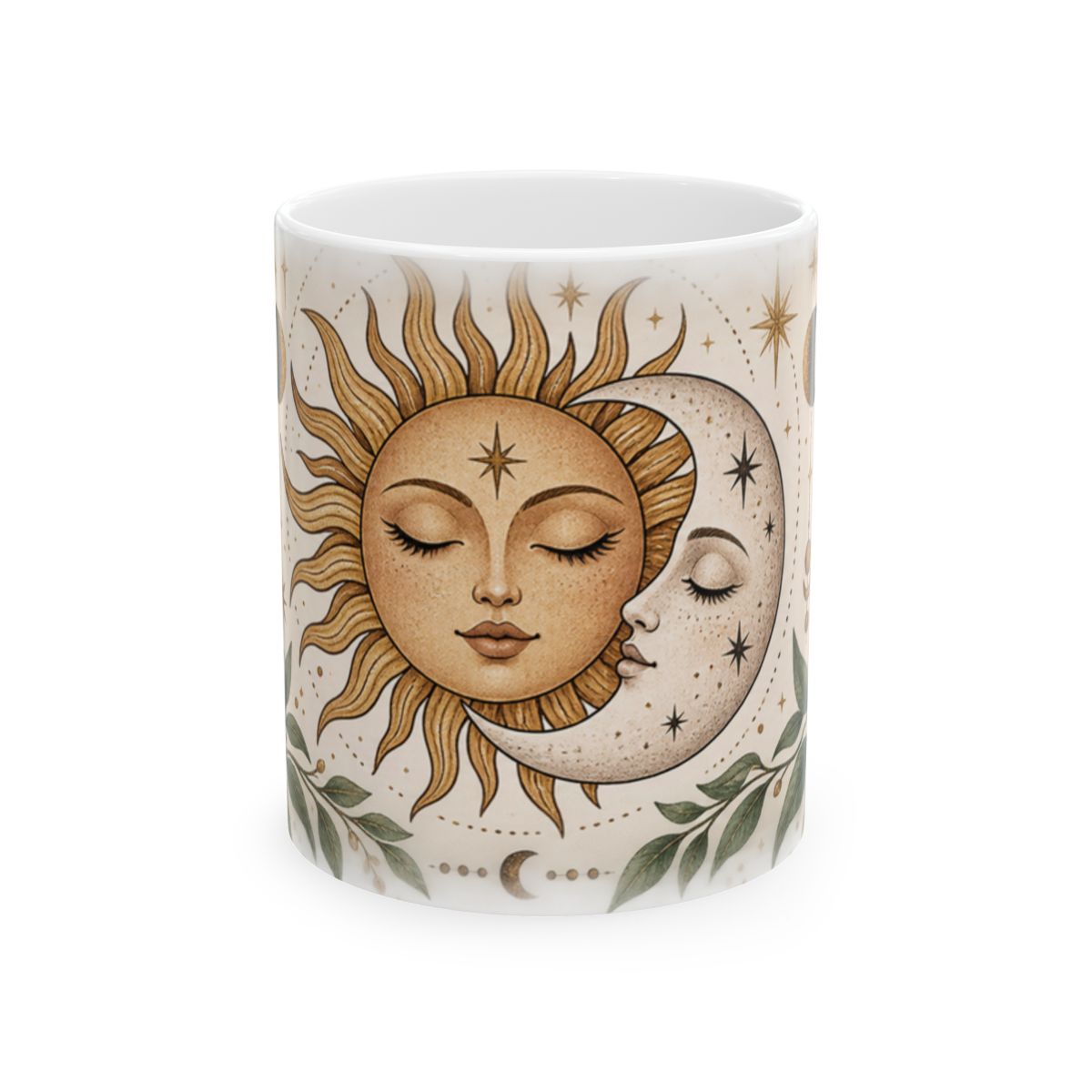 Sun and Moon Face celestial mug | Ceramic Mug
