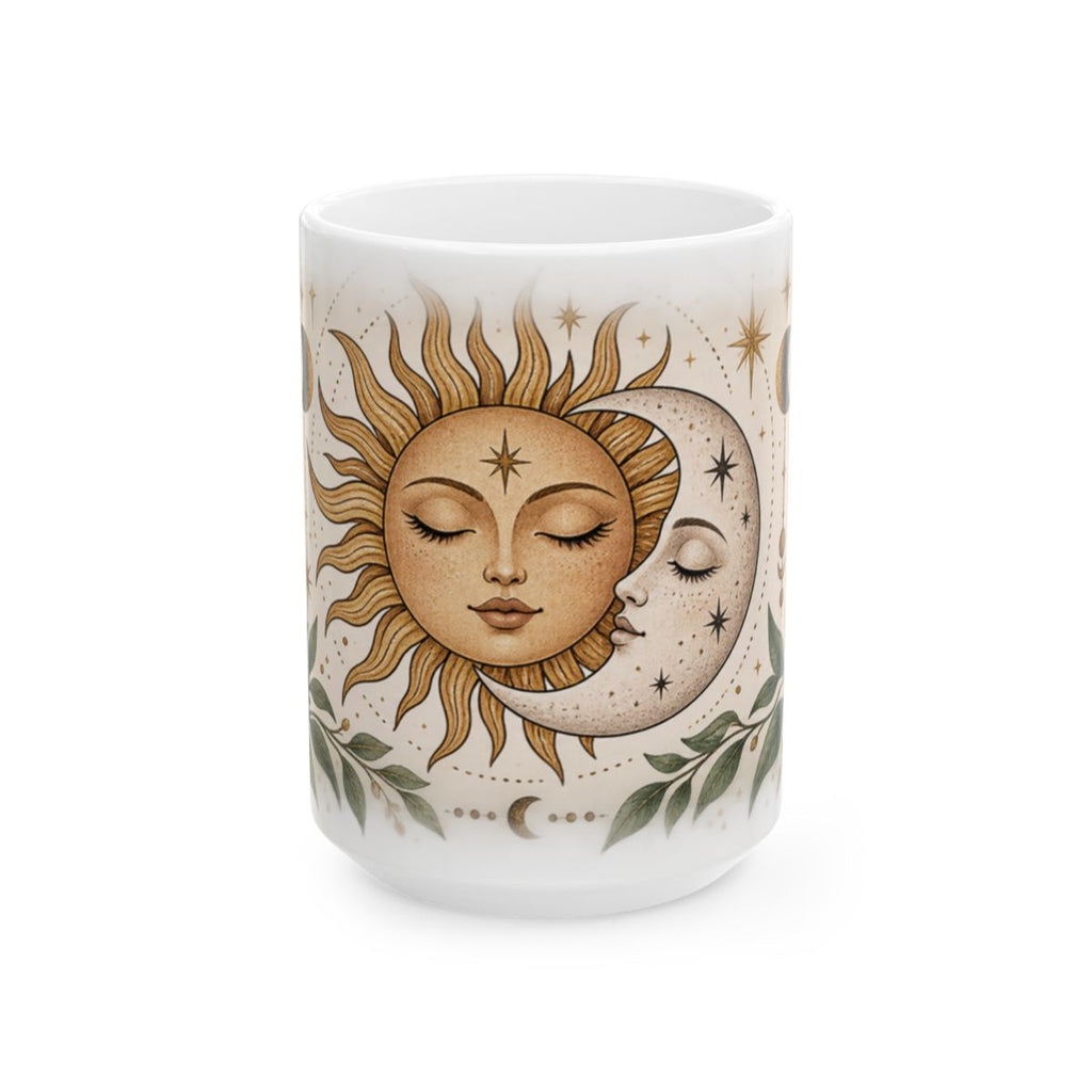 Sun and Moon Face celestial mug | Ceramic Mug