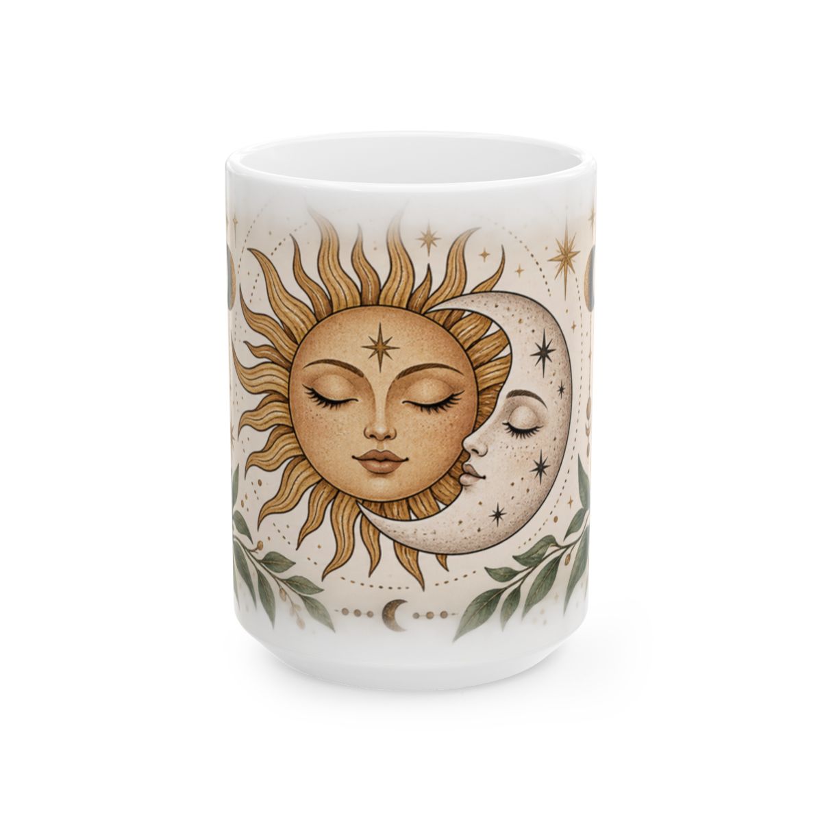 Sun and Moon Face celestial mug | Ceramic Mug