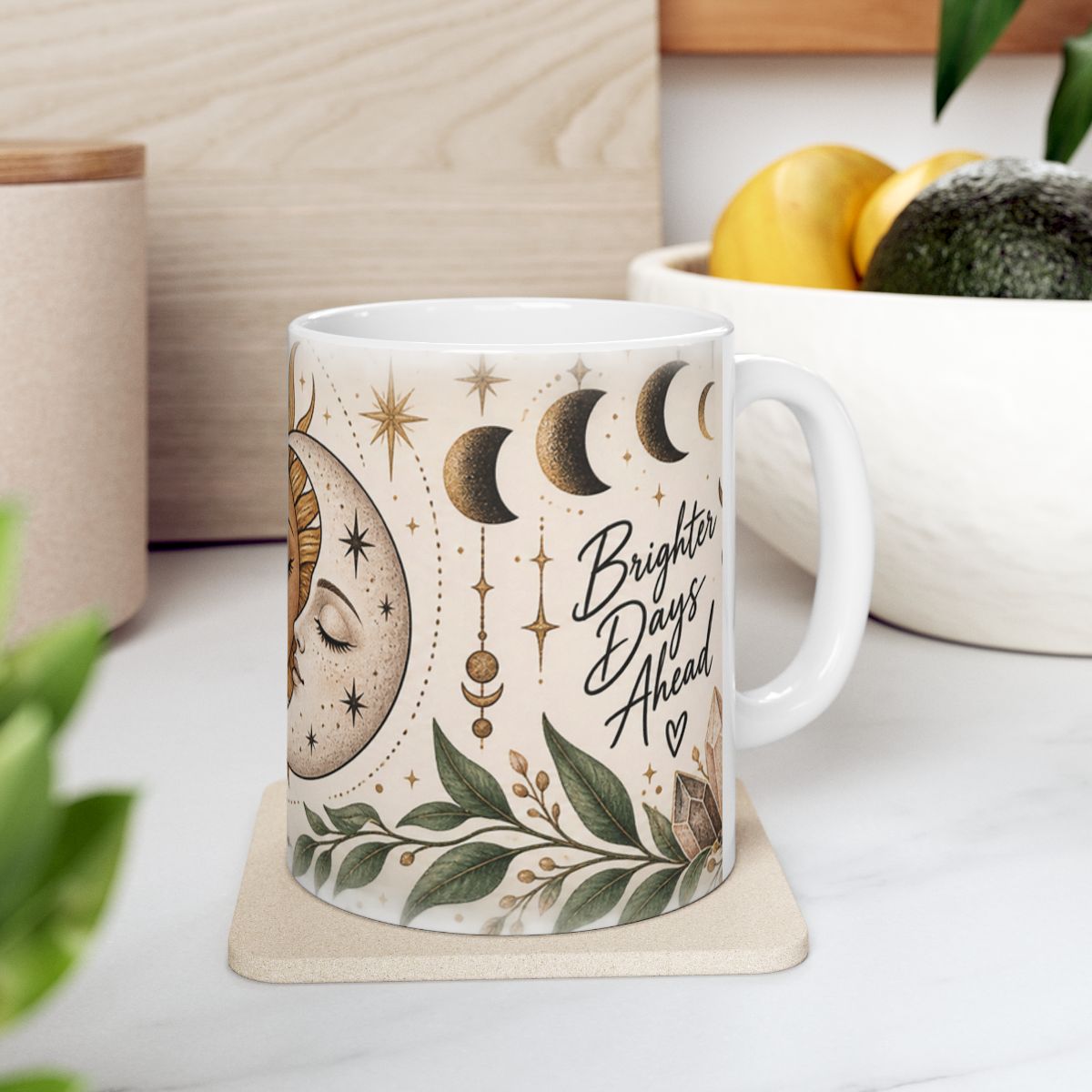 Sun and Moon Face celestial mug | Ceramic Mug